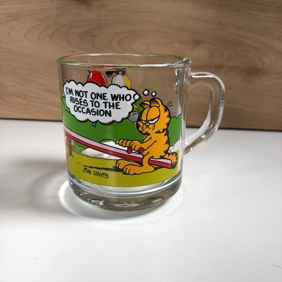 Vintage McDonalds Garfield & Odie Glass Mug Cup Jim Davis - Picture 1 of 7